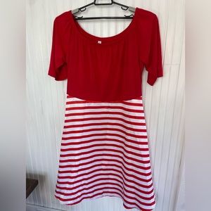 Red and White Stripe Dress. NWT.